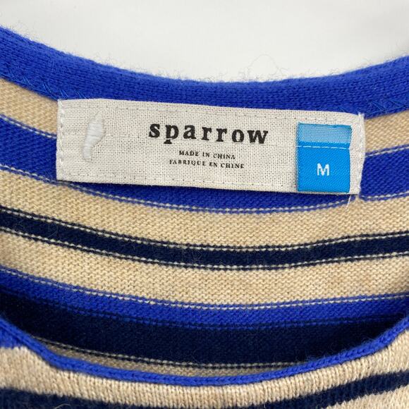 Anthropologie Cashmere Wool Blend Dress Fit and Flare Blue Tan Womens Medium - Picture 5 of 6